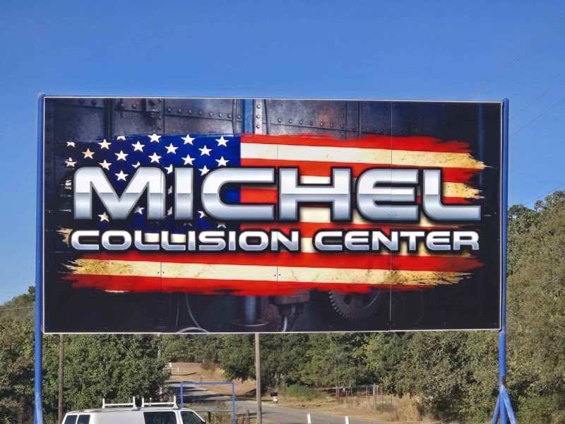 Michel Collision Center sign in Duncan, Oklahoma